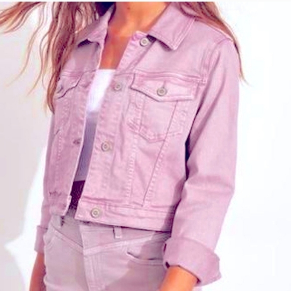 Hollister Jackets & Blazers - Hollister Lavender Oversized Cropped Jean Jacket